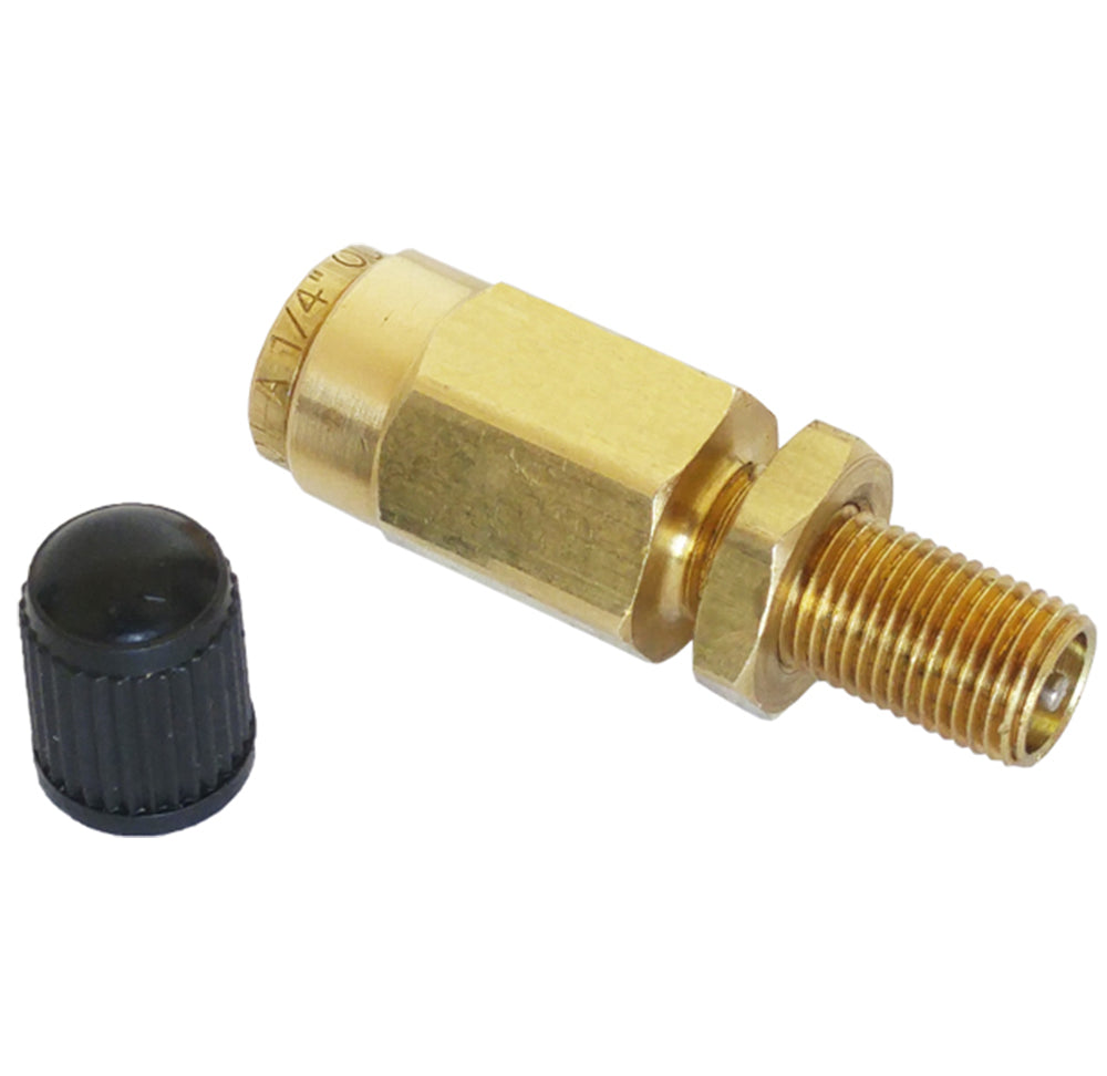 Air Inflation Schrader Valve for 1/4" OD Air Line Tubing - 10 Pieces