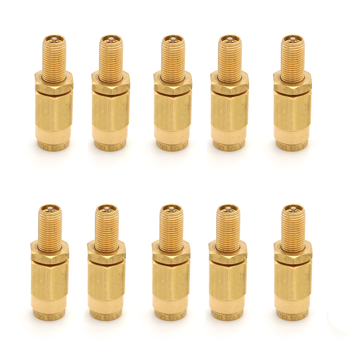 Air Inflation Schrader Valve for 1/4" OD Air Line Tubing - 10 Pieces