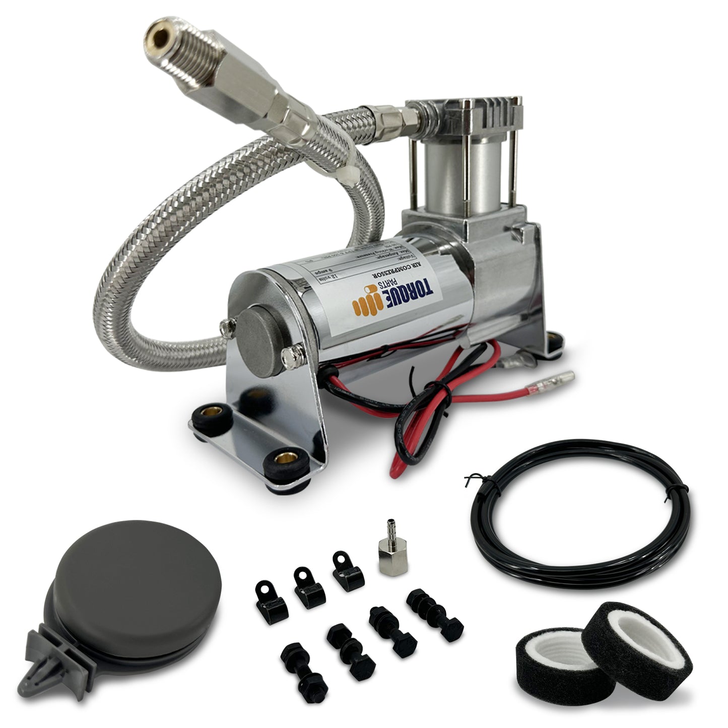 12V Portable Air Compressor Kit, 120 PSI for Trucks, RVs, Trailers