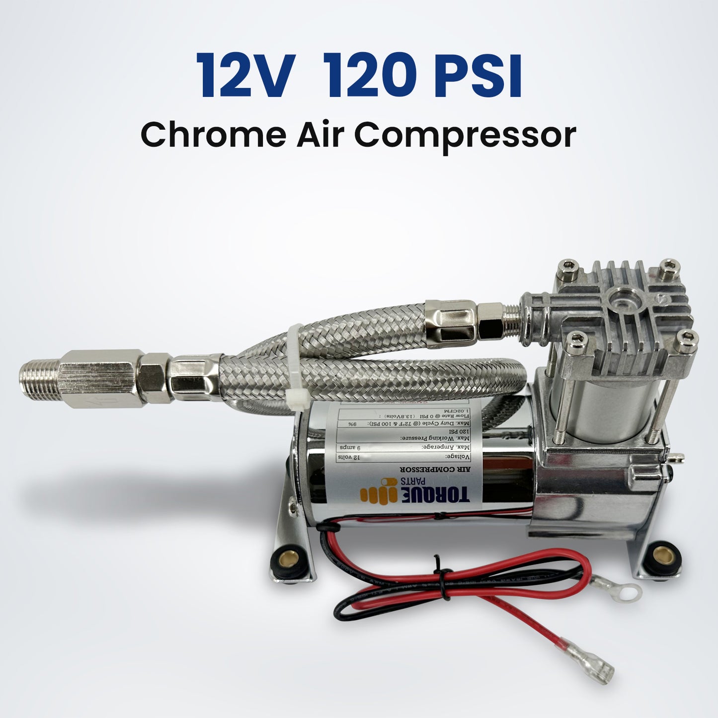 12V Portable Air Compressor Kit, 120 PSI for Trucks, RVs, Trailers
