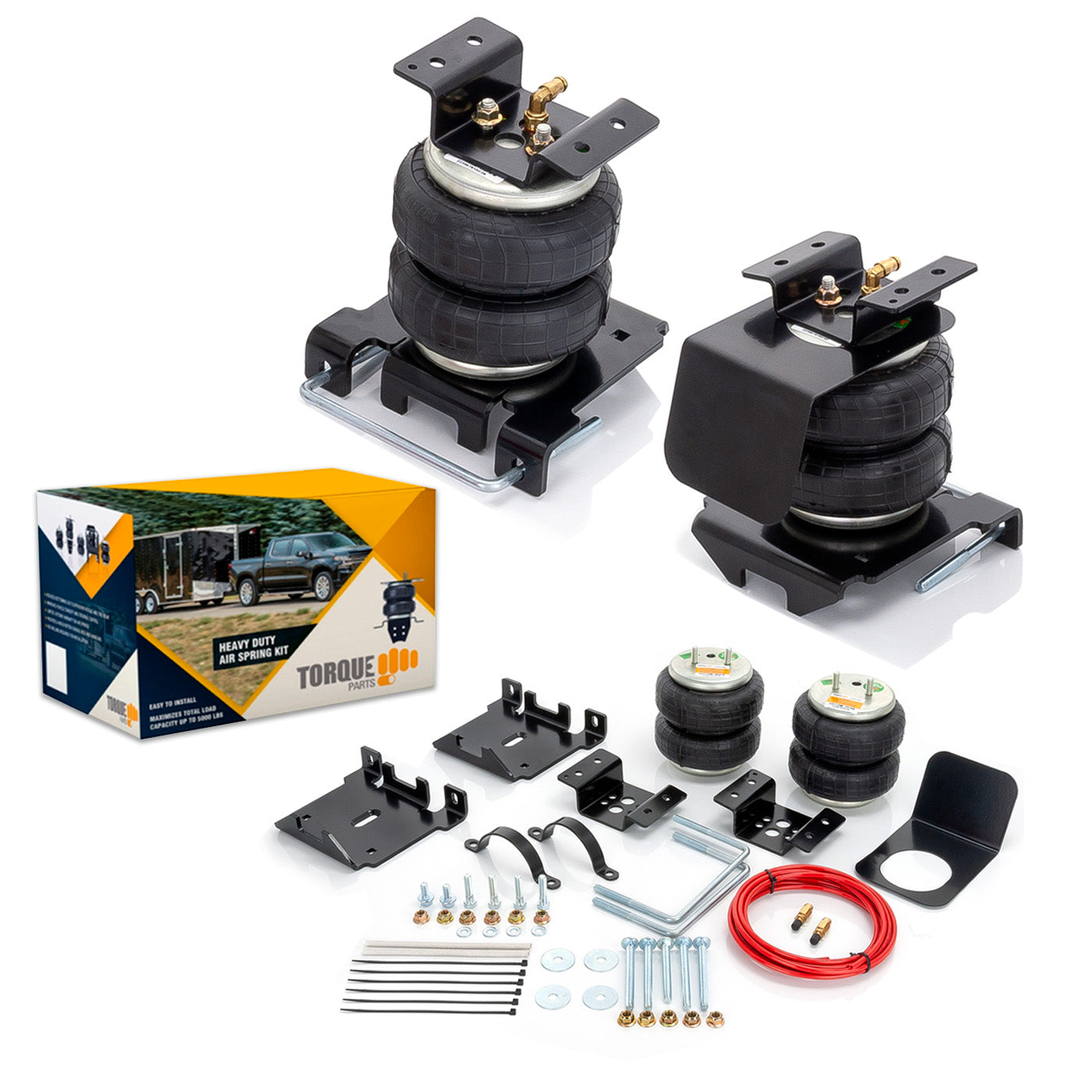 Air Bag Suspension Kit for 2001-2010 Chevrolet Silverado 2500 3500 HD, GMC Sierra 2500 3500 - Up to 7500lbs