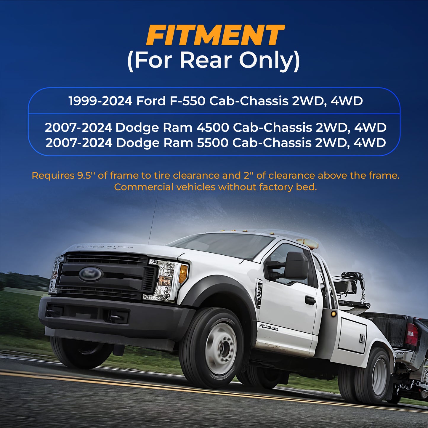 Air Bag Suspension Kit for 1999-2025 Ford F550, 2007-2024 Ram 4500