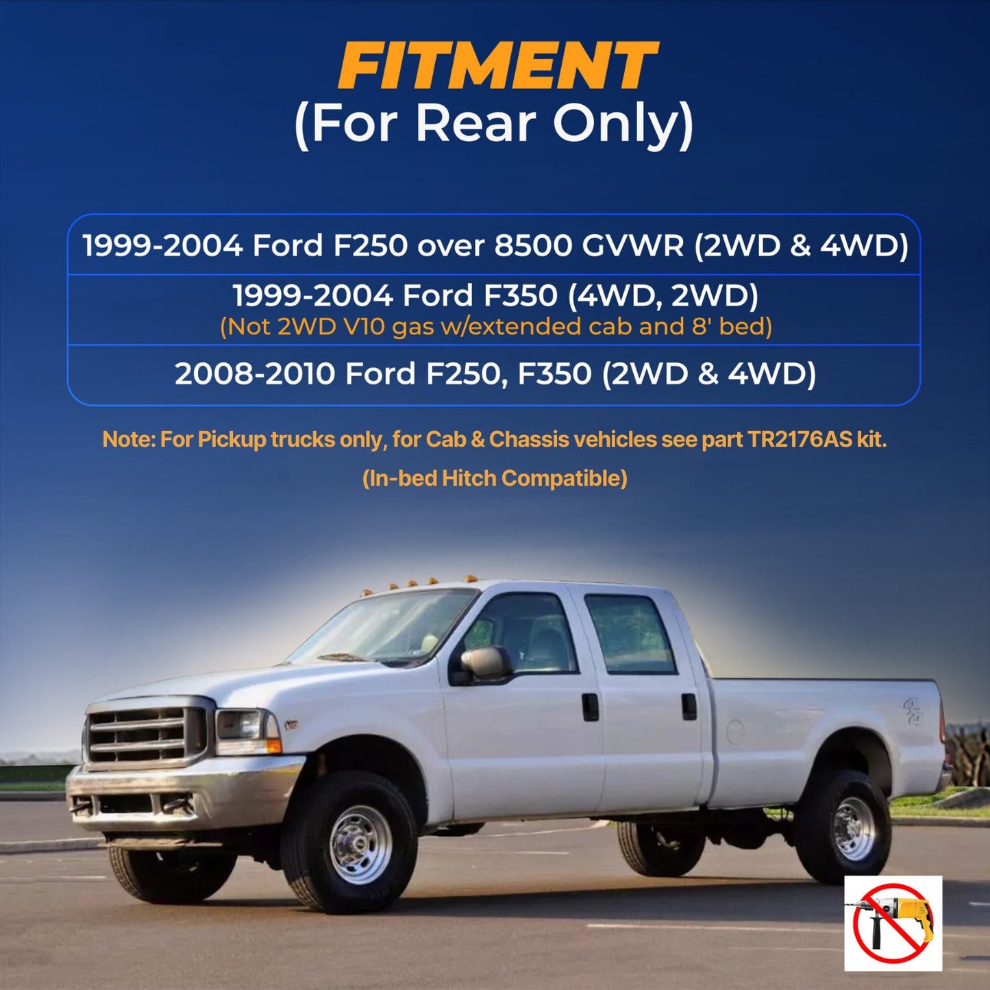 Air Bag Suspension Kit with for 1999-2004 and 2008-2010 Ford F250 350 - Up to 7500lbs