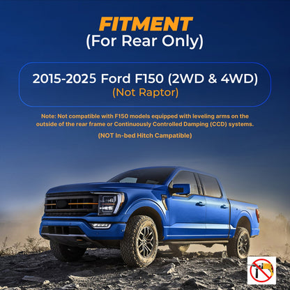 Air Bag Suspension Kit with Internal Jounce Bumper for 2015-2025 Ford F150 - Up to 7,500lbs