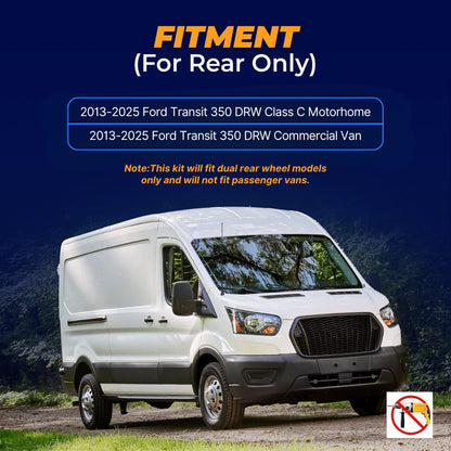 Air Bag Suspension Kit for 2013–2025 Ford Transit 350 DRW Class C Motorhomes Commercial Vans