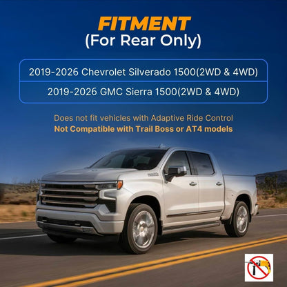 Rear Air Bag Suspension Kit for 2019–2026 Chevrolet Silverado 1500 GMC Sierra 1500